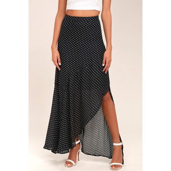 ‎Lulus confident cosmopolitan polka dots maxi skirt - Picture 1 of 6